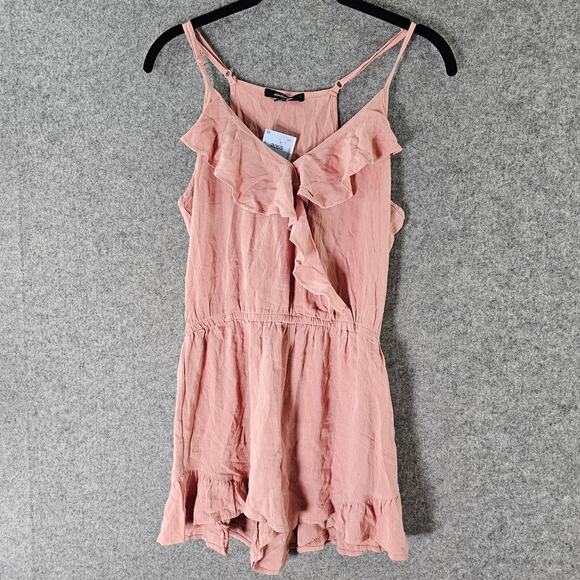 Ambiance Pants - Pink Summer Ruffle Shorts Romper Small Adjustable Straps Coquette New